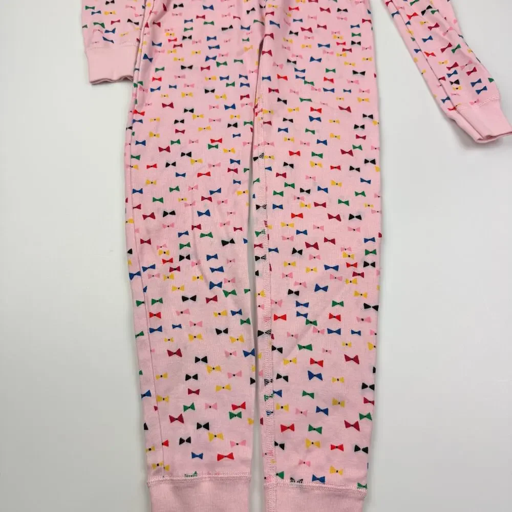 Hanna Andersson Pink Bows One Piece Union Suit Pajamas
